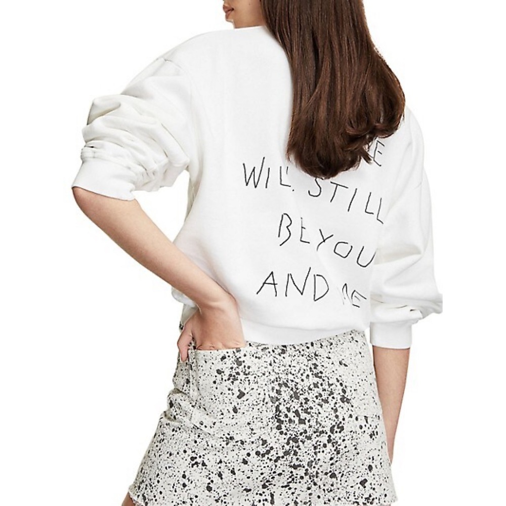 Kooples • Kissing Lips Graphic Sweatshirt In White